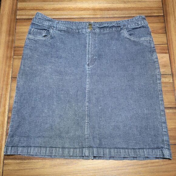 Just My Size Denim Knee Length Skirt - Size 20W - Picture 1 of 5